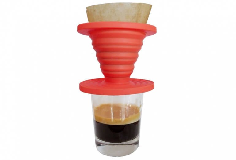 Kuissential SlickDrip Collapsible Pour Over Coffee Maker in Use